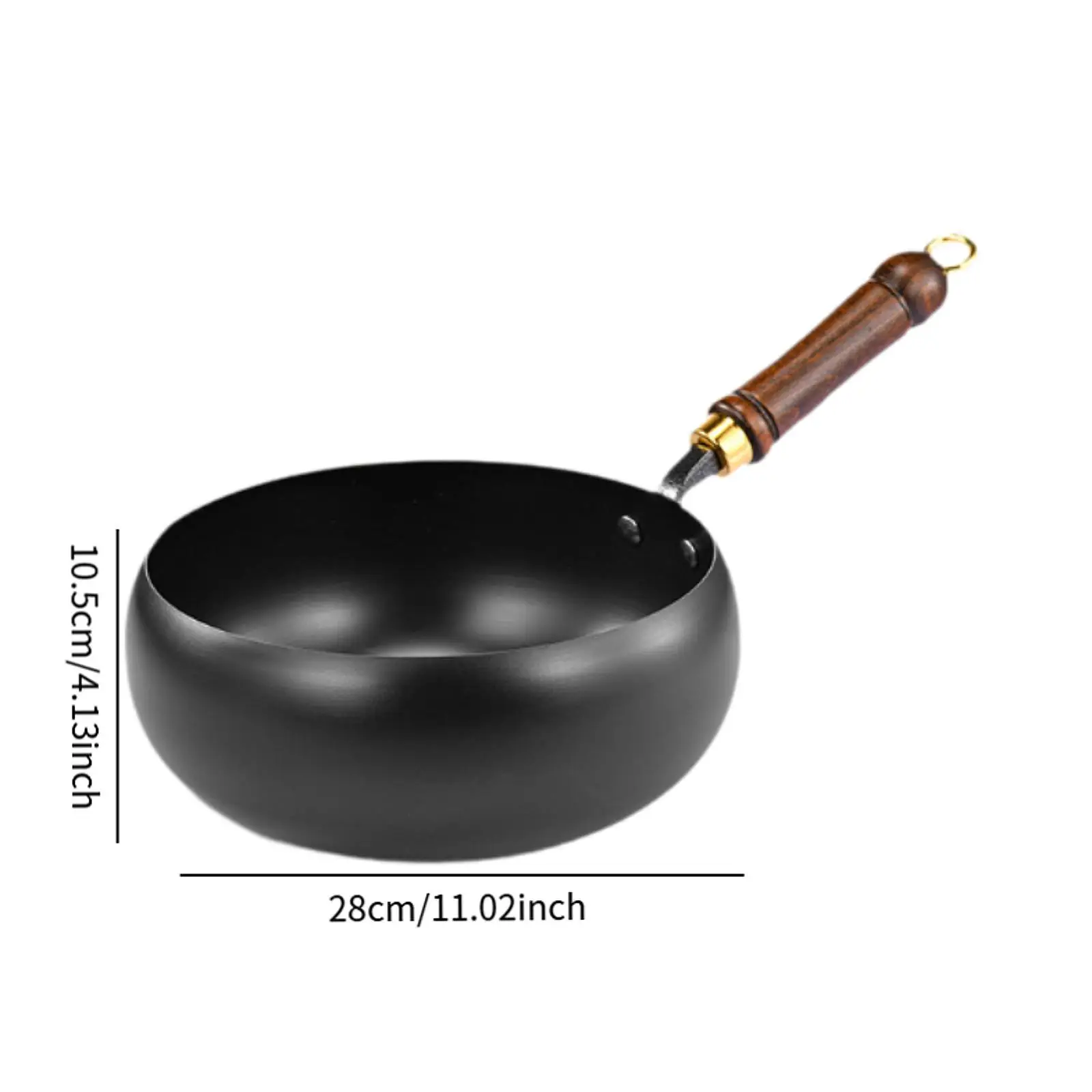 Nonstick Wok Frying Pan Wooden Handle Induction Cooker Boiling No Coating Gas Chinese Wok Flat Bottom for Kitchen Camping