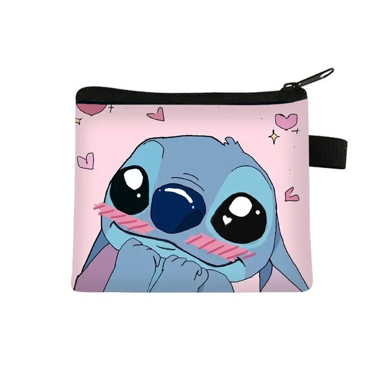 Disney Cartoon Stitch Wallet Cute Card Bag Girl Mini Change Children's Zipper Storage Bag Small Student Gift Christmas Gift