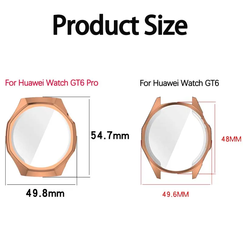 Premium TPU Protective Case Shell Frame Cover for Huawei Watch GT6 Series
