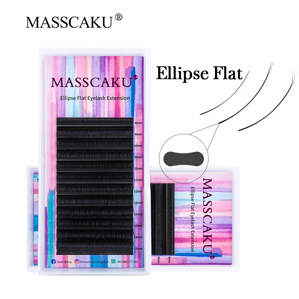 

MASSCAKU Makeups Products Premade Ellipse Eyelashes for Women Makeup Mega Volume L Curl Crisscross Pestañas Easy to graft lash