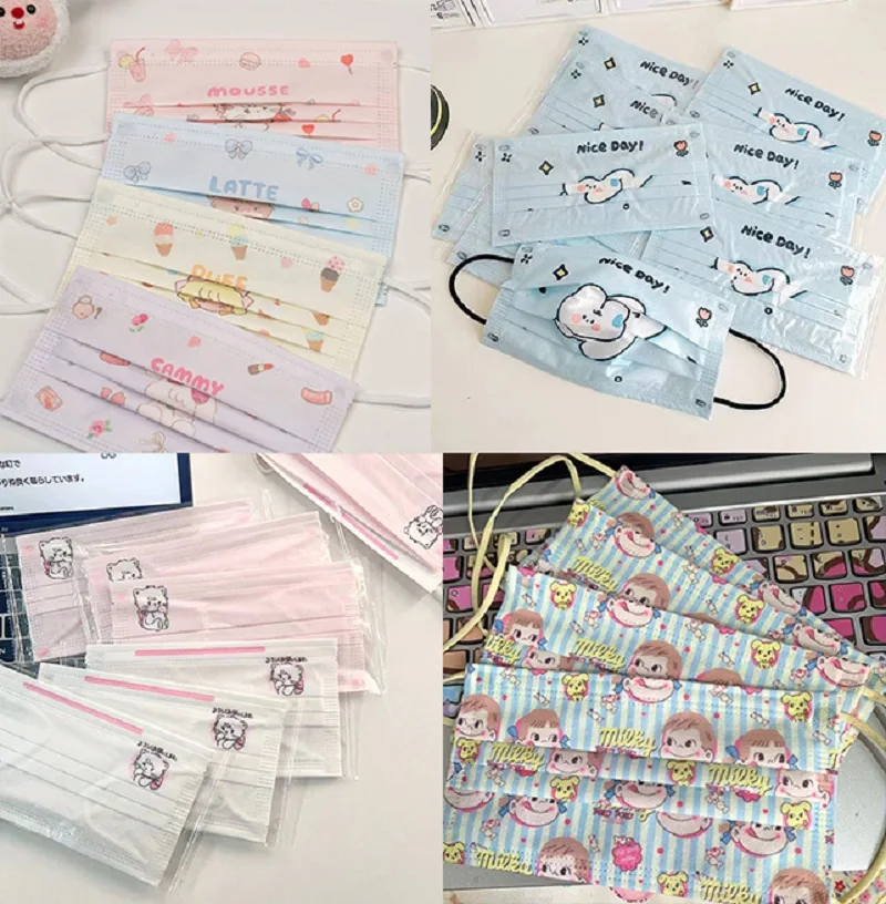 Fun Masks 30PCS Random Mixed High Grade Fabric Breathable Sun Blocking UV Protection Independent Packaged Disposable Mask
