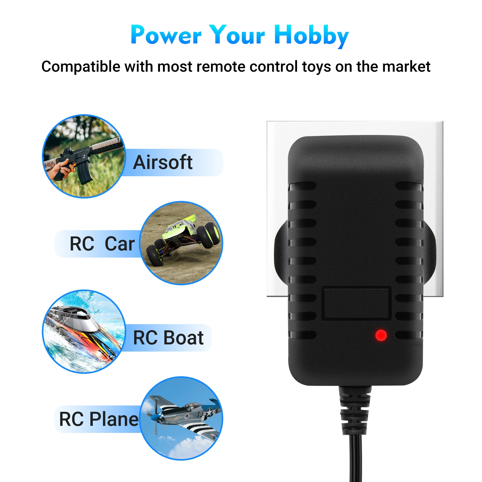 Chargeur NiMH NiCd 2-10S 500-800mA RC Universel Prise EU