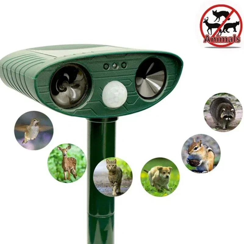 Ultrasonic infrared induction animal repellent solar charging animal repellent For farm courtyards