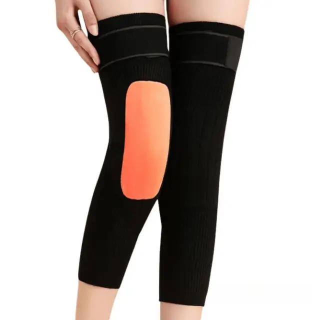 2PCS Cashmere Wool Knee Pads Support Brace Winter Warm Thermal Knee Warmers Sleeve for Arthritis Pain Relief Ski Cycling Running 3