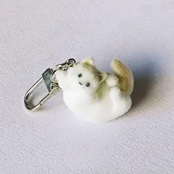 Charming Animal Keychain Collection: 3D Cartoon Resin Doll Pendant (Cute Cat)