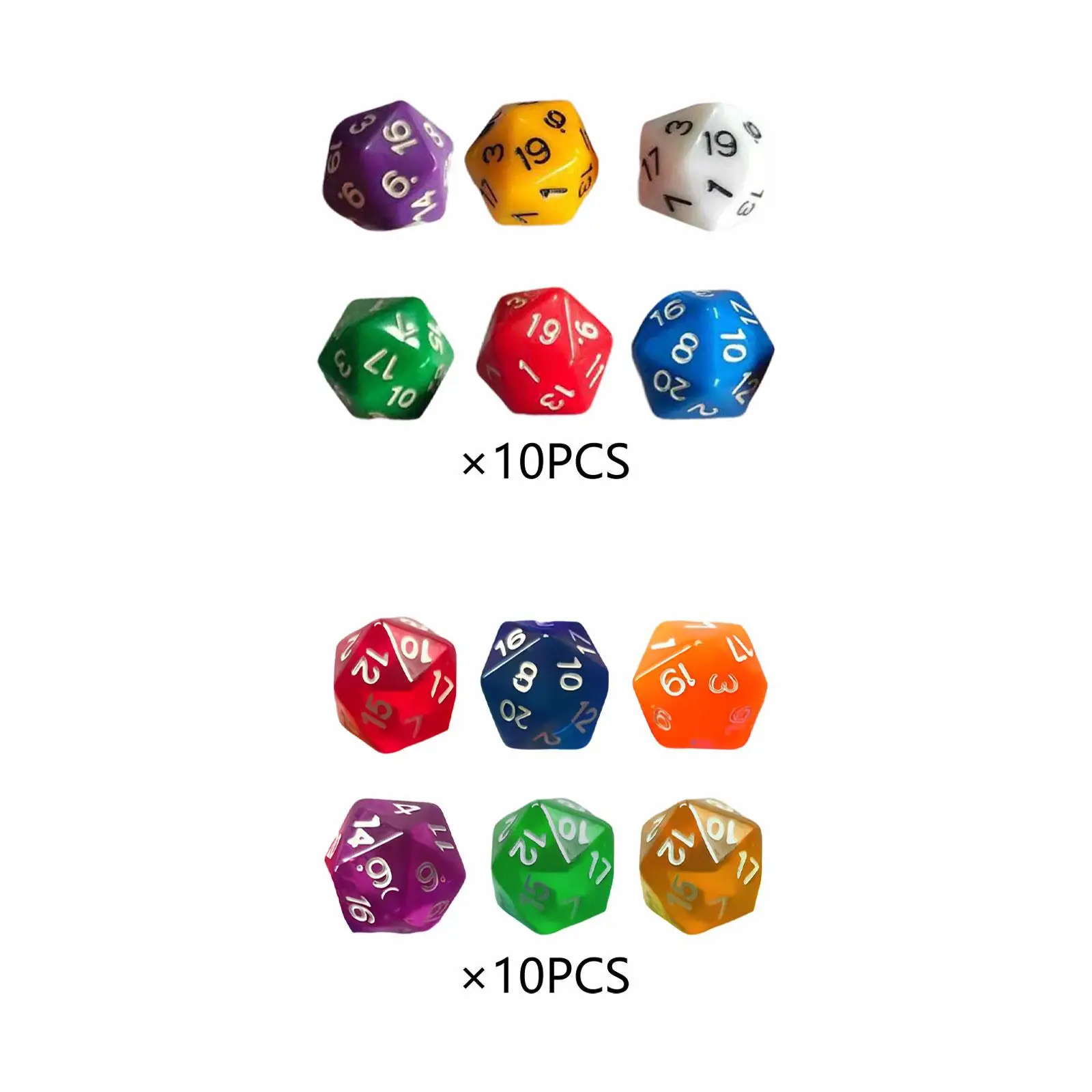 

60 Pieces D20 Polyhedral Dice Party Supplies Multi Sided Dices for Table Party Game Role Playing Game Board Game Card Game