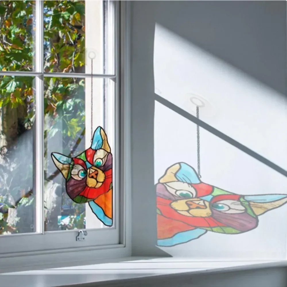 Cute Cat Glass Window Self-adhesive Stickers, Waterproof Moisture-proof Glass Film Bedroom Living Room Car Window Decoration 3
