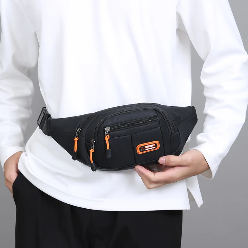 1 waist bag, adjustable shoulder strap, zipper closure, side backpack for hiking, running, and outdoor activities
