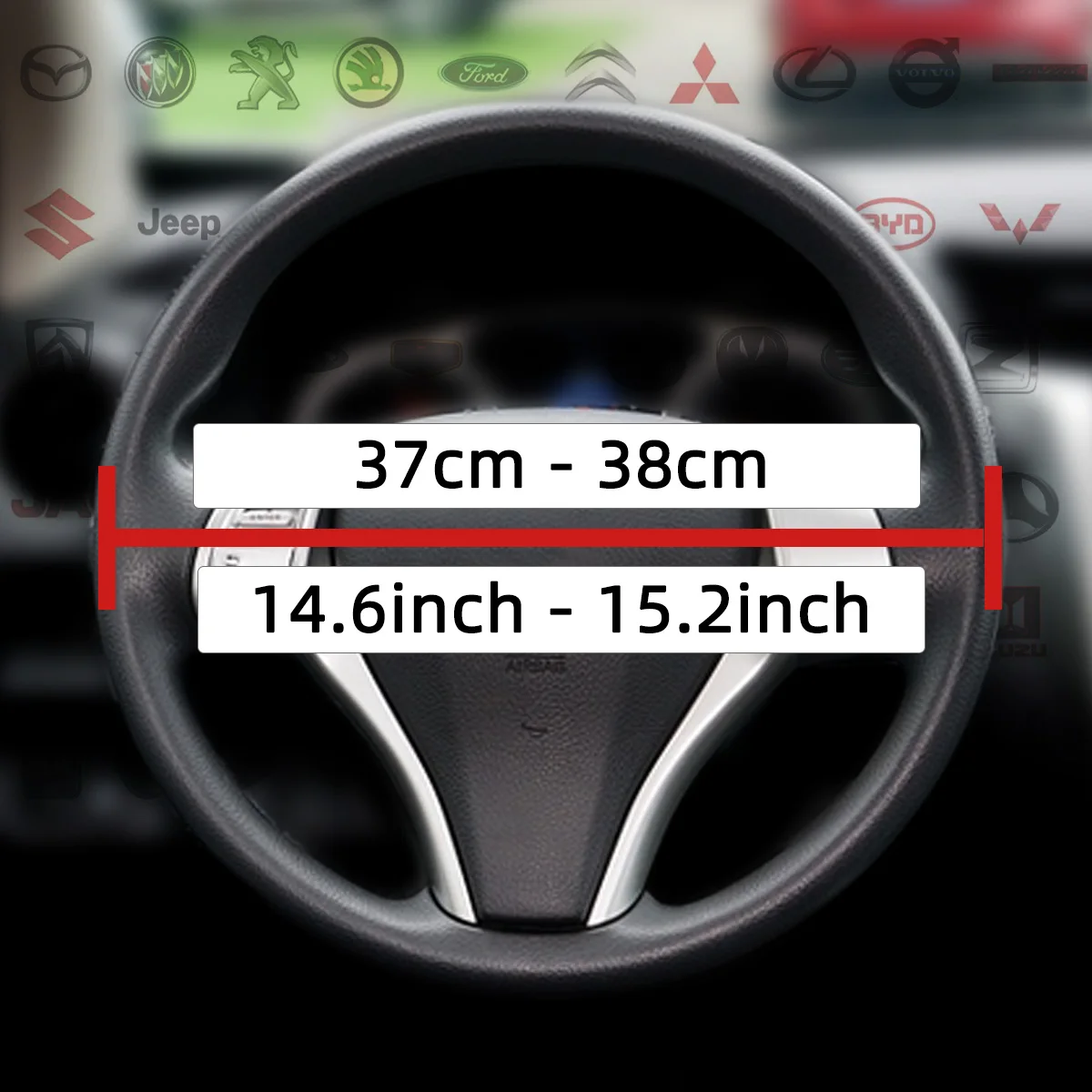 Deluxe PU Leather Anti-Slip Breathable Steering Wheel Cover
