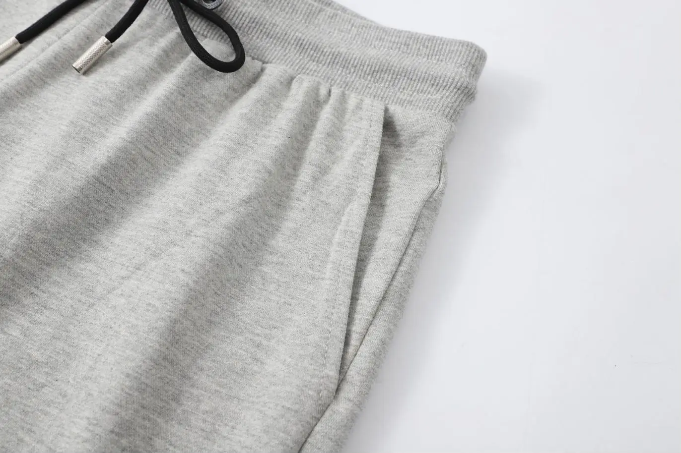 200g Summer Men's 100% Cotton Sports Short Black Elastic Waist Strings Beach Knee Length Trunks Customized Casual Quick Dry Pant 6