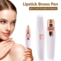 2 in 1 Electric Eyebrow Trimmer Painless Eye Brow Epilator For Women Makeup Mini Razors Portable Facial Hair Removal Shaver 1