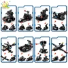 HUIQIBAO 454-585PCS 8in1 SWAT Police Command Truck Building Blocks City Helicopter Bricks Kit Educational Toys for Children 4