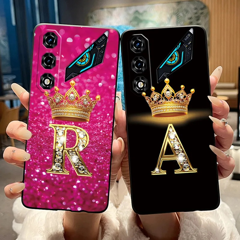 Newest Crown Letter Couple Phone Case - Soft Black Candy Shockproof Casing