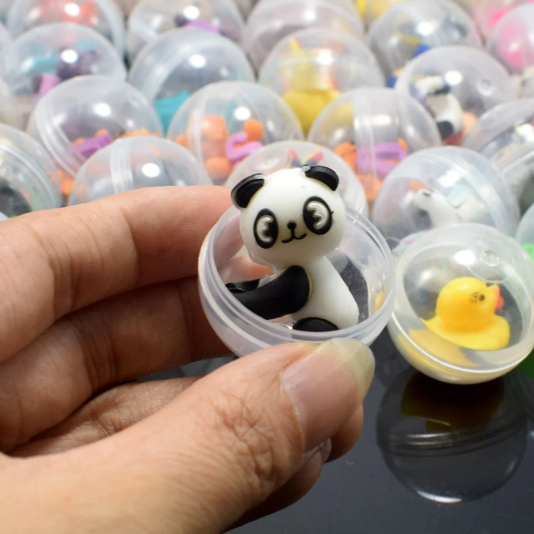 1-30pcs NEW 47mm Gacha Mixed Doll Toy Ball Transparent Capsule Surprise Egg Model Puppets Toys for Kids Playground Game Machine