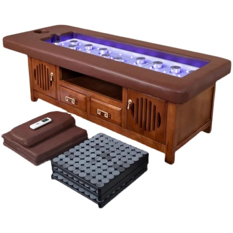 

Fully automatic smokeless moxibustion bed, dedicated to beauty salons, fumigation dual purpose solid wood physical therapy bed