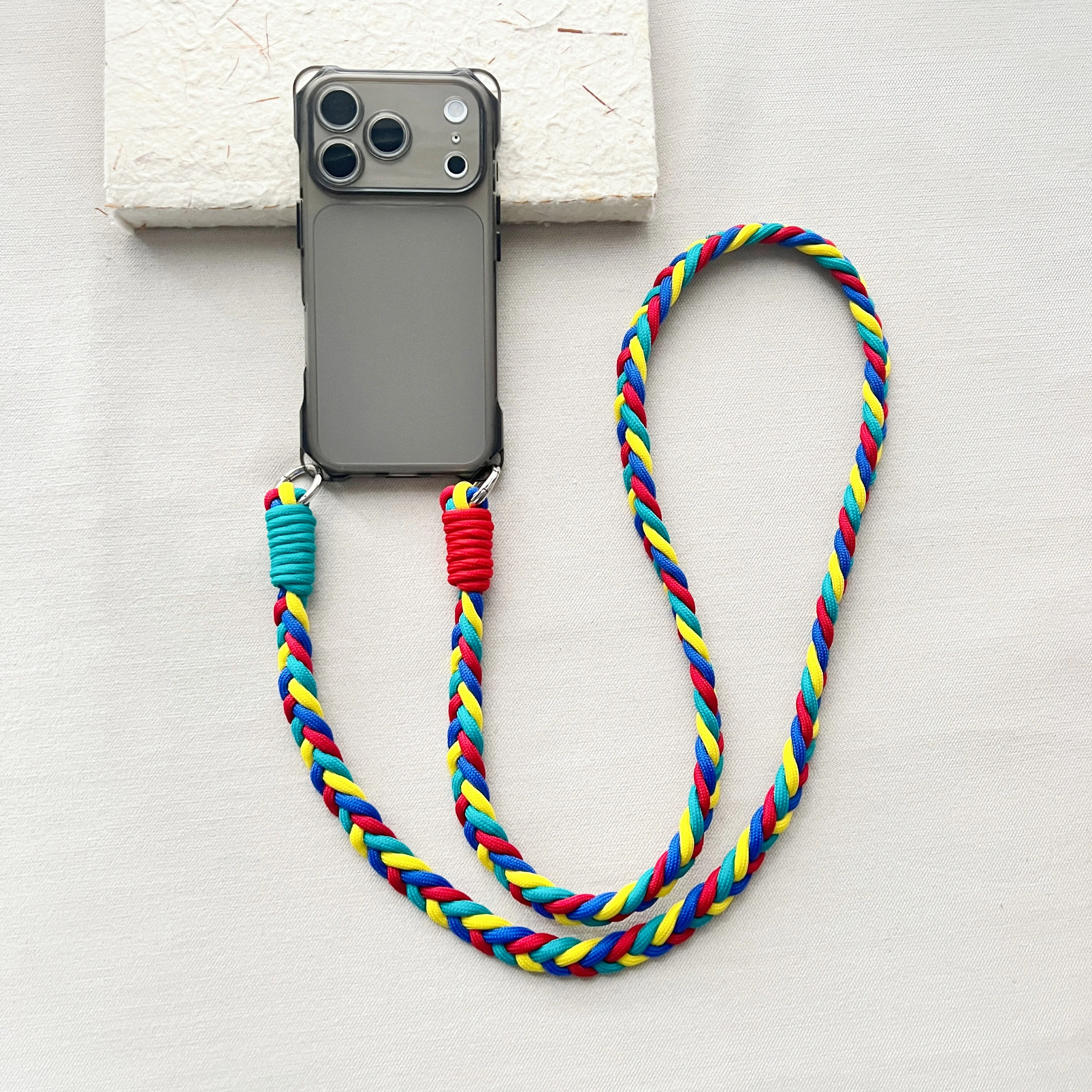 Braided Lanyard Crossbody Phone Case with Air Drop Protection