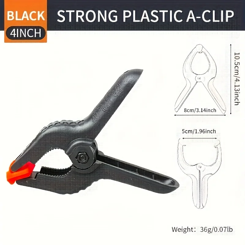 3/4/6/9 inch Wood Working Clip Plastic Clamp Nylon Spring Clamp Clips for backdrop,Wood Working, Photography,Craft, Art DIY