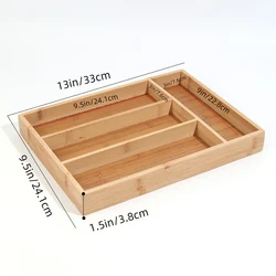 Elegant Bamboo Cutlery Organizer Tray (JJHS0329)