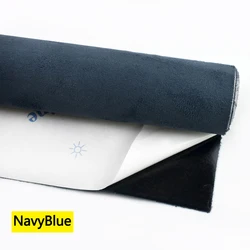 Suede Self-Adhesive Synthetic Leather Cloth for Car Interior DIY Trims (NavyBlue)