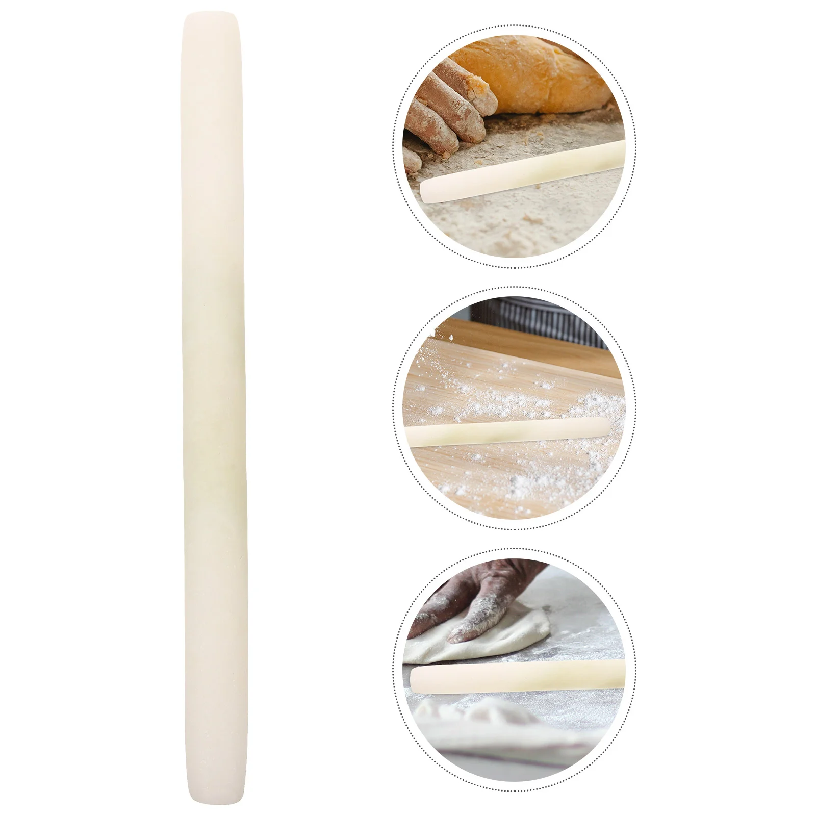 

Pizza Jade Rolling Pin for Dumpling Wrapper Kitchen Stick Pastry Dough Roller White Noodles Sticks