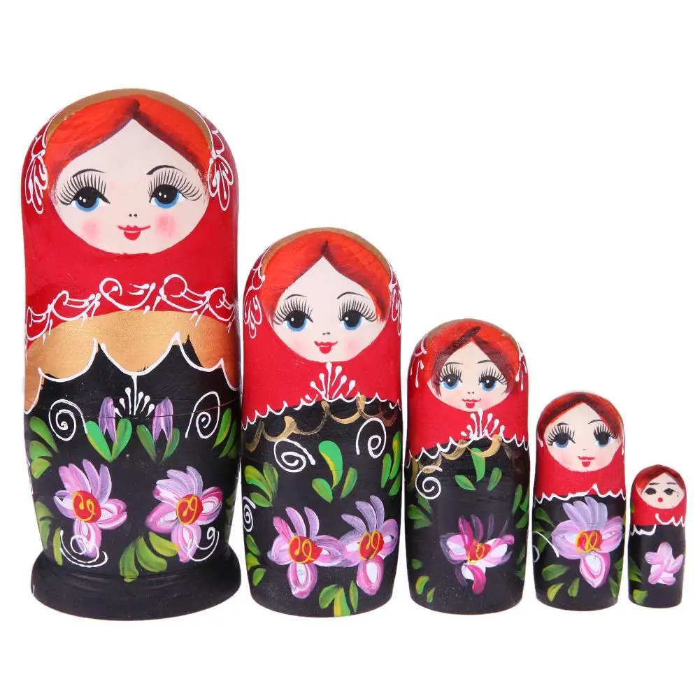 living dolls 1 Set Nesting Dolls Color Painted Russian Matryoshka Doll Handmade Crafts Russian Nesting Dolls Baby Toy Girl Doll wholesale my life dolls Dolls