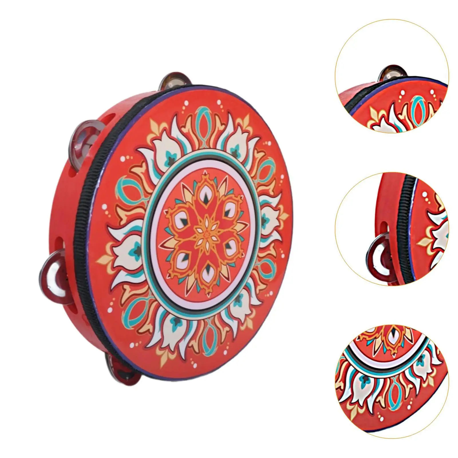 8 Inch Tambourine for Kids, Musical Instrument And Hand Drum for Family Activities