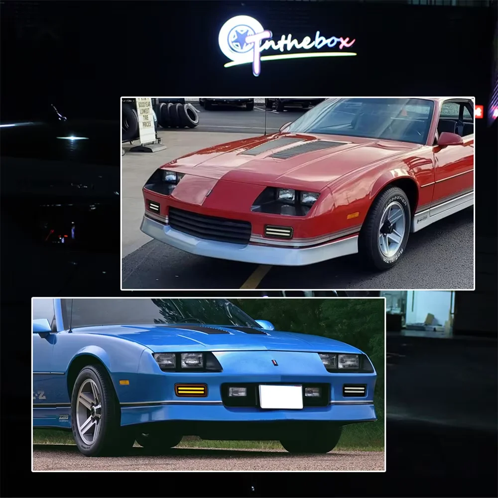 Auto LED Dinamico Ambra Paraurti Anteriore Indicatori di direzione Luci Bianche DRL Luci di Guida/Park Per Chevrolet Chevy Camaro 1985-1992 12V - Image 3