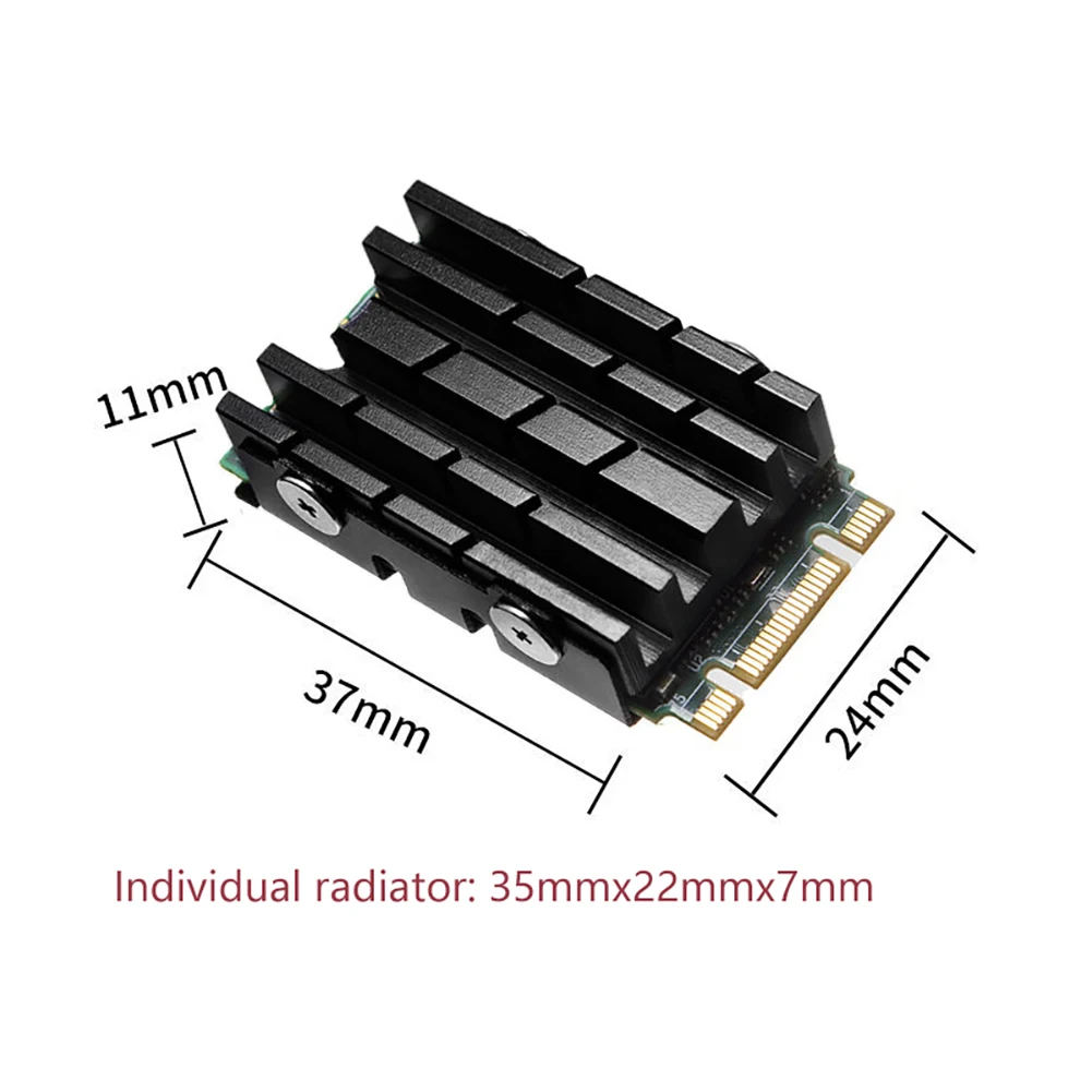 알루미늄 합금 냉각 방열판 PC 액세서리 CNC 솔리드 스테이트 하드 디스크 라디에이터 Nvme 2242/2280용 양면 열 패드