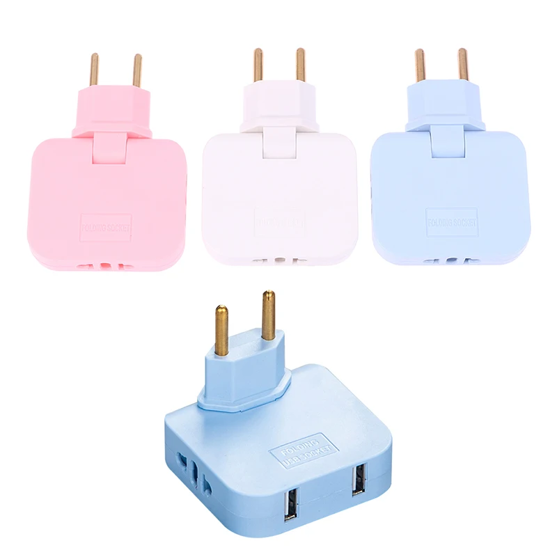 

New 1PC European Regulation 1 In 3 Convenient Rotary Plug Germany France Russia Spain Travel Universal 180° Rotation EU Adapter