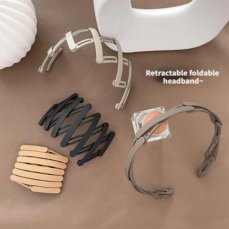 Travel Retractable Folding Headband Simple Convenient Anti Slip Hair Band for Washing Face Hair Accessories for Women 20pcs set memo clip holder convenient carbon steel non slip desktop accessories memo stand memo clip stand