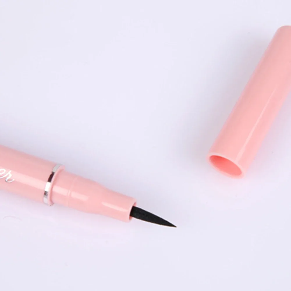 Matita eyeliner nera impermeabile in tubetto rosa, eyeliner liquido ultra sottile a lunga durata, strumento per il trucco ad asciugatura rapida._voghion.com