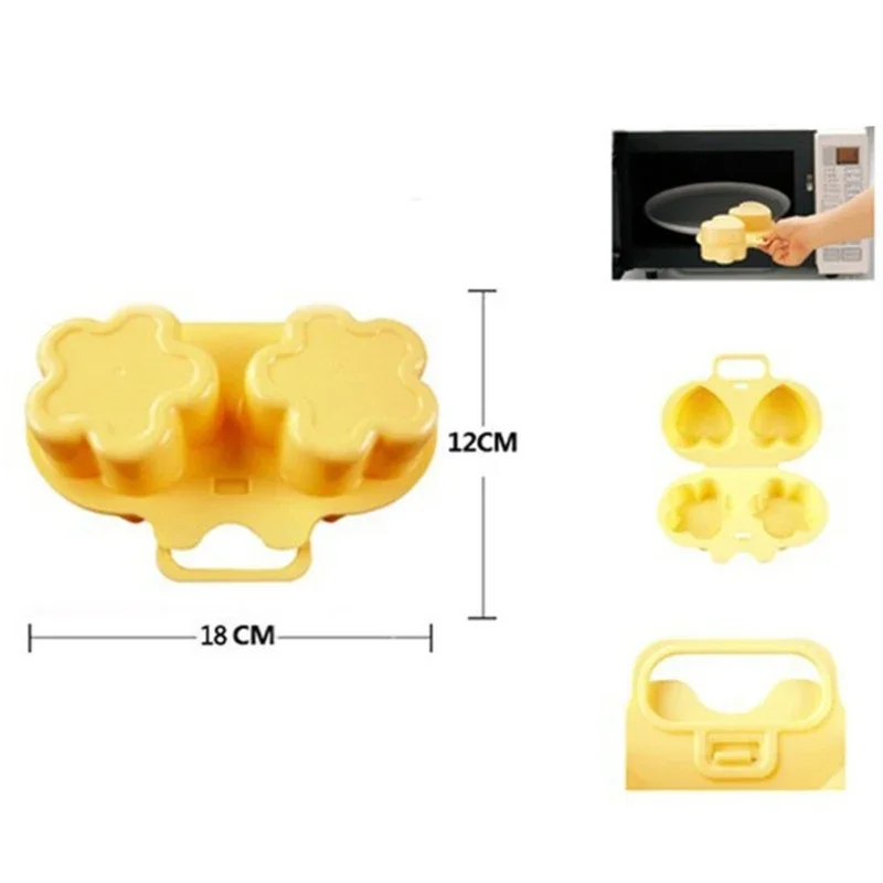 Home Kitchen Microwave Oven Heart&Flowers Shape Egg Steamer Cooking Mold Egg Poacher Kitchen gadgets Fried Tool