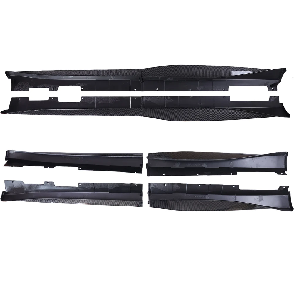 쉐보레 카마로 LT LS RS SS 2016-2024 카본 파이버/글로시 블랙 자동차 사이드 스커트 부품 바디 키트 스포일러 디퓨저 스플리터