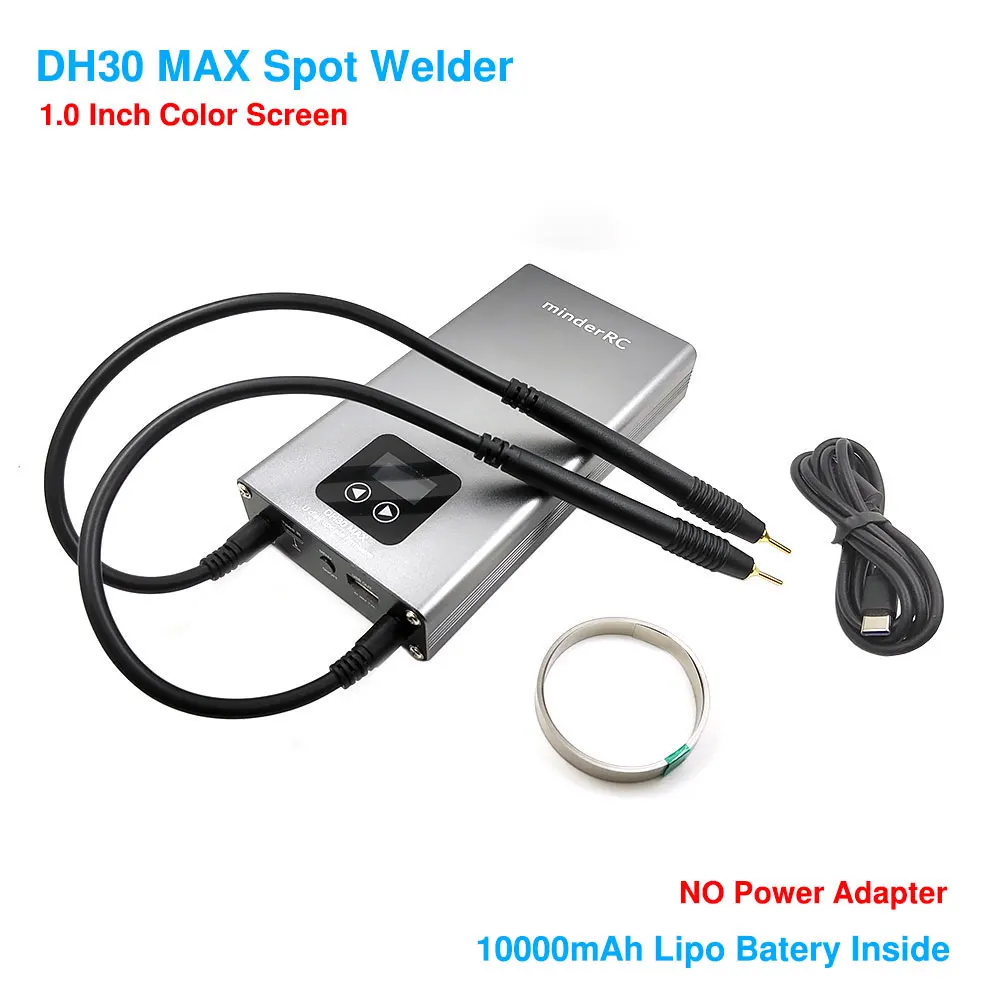 electronics soldering kit MinderRC DH30 MAX Color Screen Portable Spot Welding Machine 10000mAh For Welding Battery U Disk Firmware Upgrade Spot Welder electric solder Welding Equipment