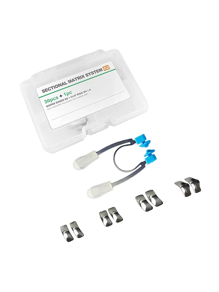 30-teilige Zahn matrix bänder Schnitt konturierte Metall matrizen Matrix bänder füllen Form blech mit Clip-Ring-Set g2 Zahnarzt werkzeug nach – Detail 1
