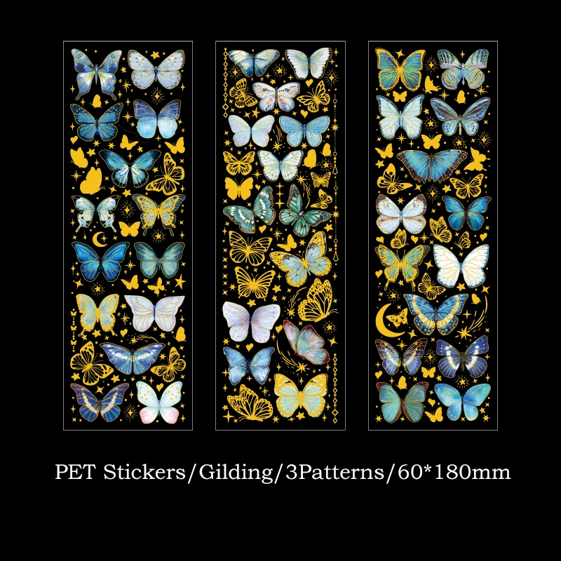 3pcs 3D Butterfly Assorted Sticker, Vintage Creative Sticker For Diary  Decoration