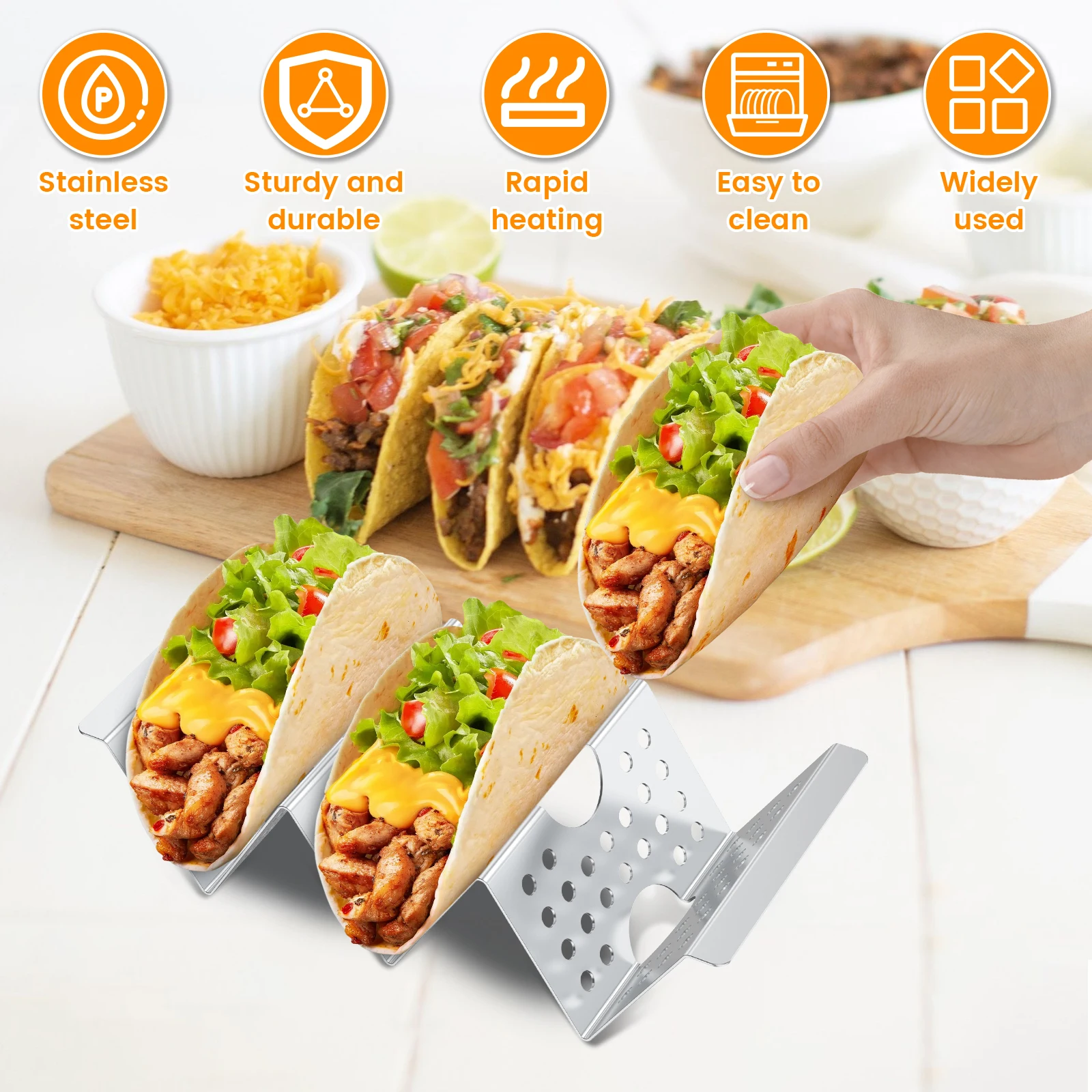 Aço inoxidável Taco Titular, Pancake Rack, Tortillas Taco Bandejas, Wavy  Shape Display Rack, México Food Racks, Gadgets de cozinha, 4pcs - AliExpress, image size:1600x1600