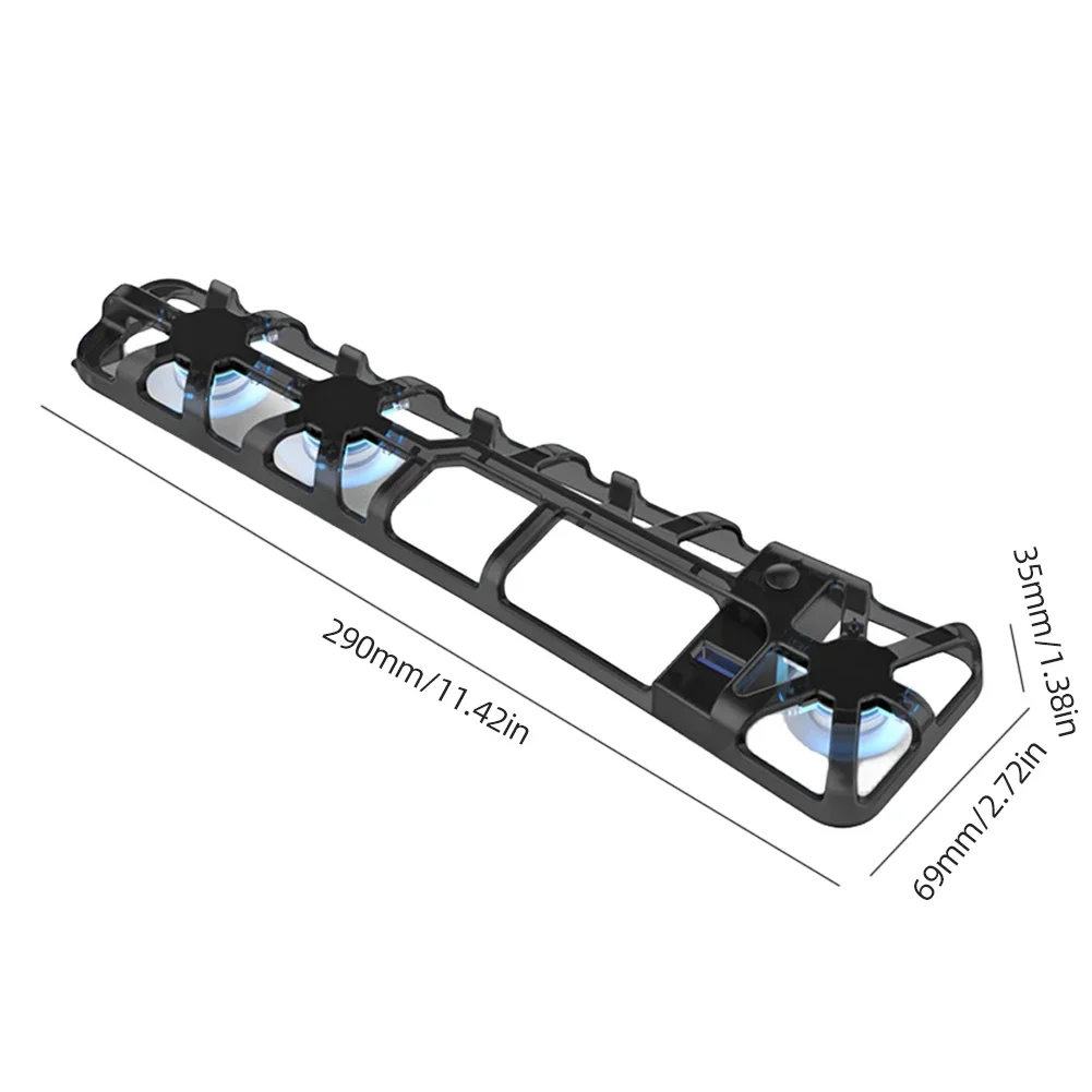 LED 조명 및 팬 3 개 장착 냉각 선풍기, 선풍기 USB DC 5V 게임 콘솔 후면 냉각 선풍기, PS5 슬림 콘솔용 1100 RPM