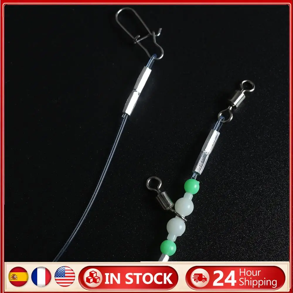 Night Glow Fishing Leaders with Swivels and Snaps for Saltwater Freshwater