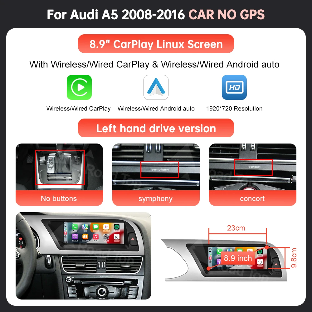 8.9 CAR NO GPS LHD