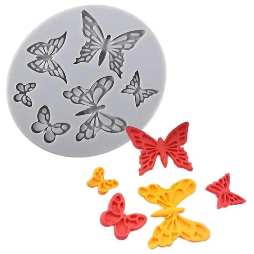 Multi Butterfly Decorative Flower Pattern Fondant Silicone Sugarcraft Wedding Cake Decorating Tools Resin Chocolate Molds