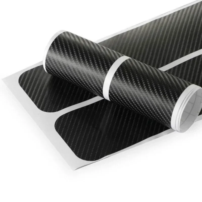 Anti Kick Car Door Sill Scratch Protector Cover Vinyl 3D Black Carbon Fiber Texture Car Sticker Film for Door Guard