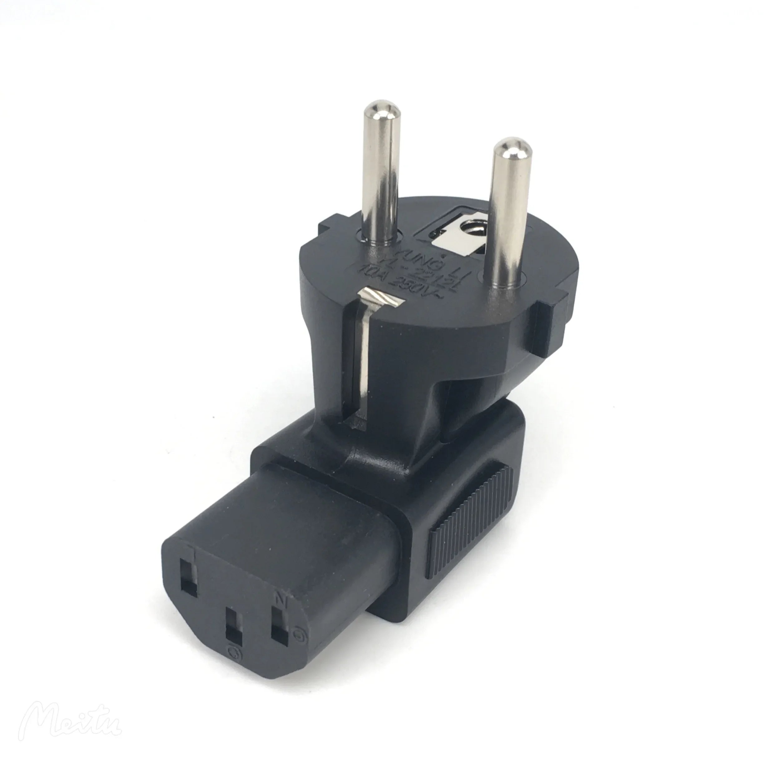 EU to C13 Conversion Plug Adapter 16A250V European 2 pins 4.8mm Schuko Type F Wire Grounding Converter plug adapter