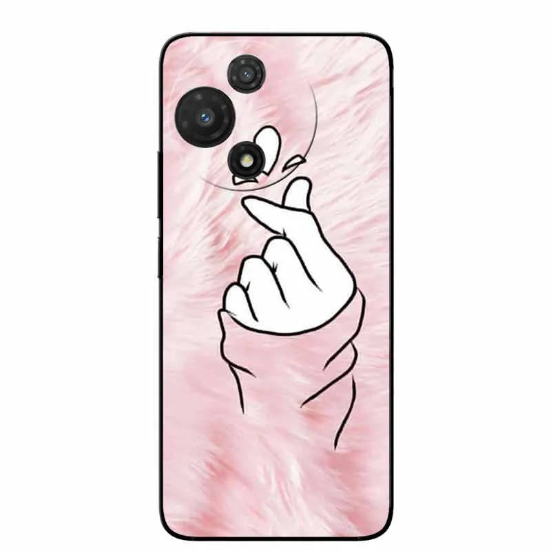 Fashion Protective Silicone Back Cover with Animal Design - Black Phone Case