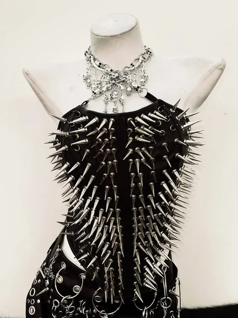 Spikey Halter Neck Bustier Top and Skirt 5