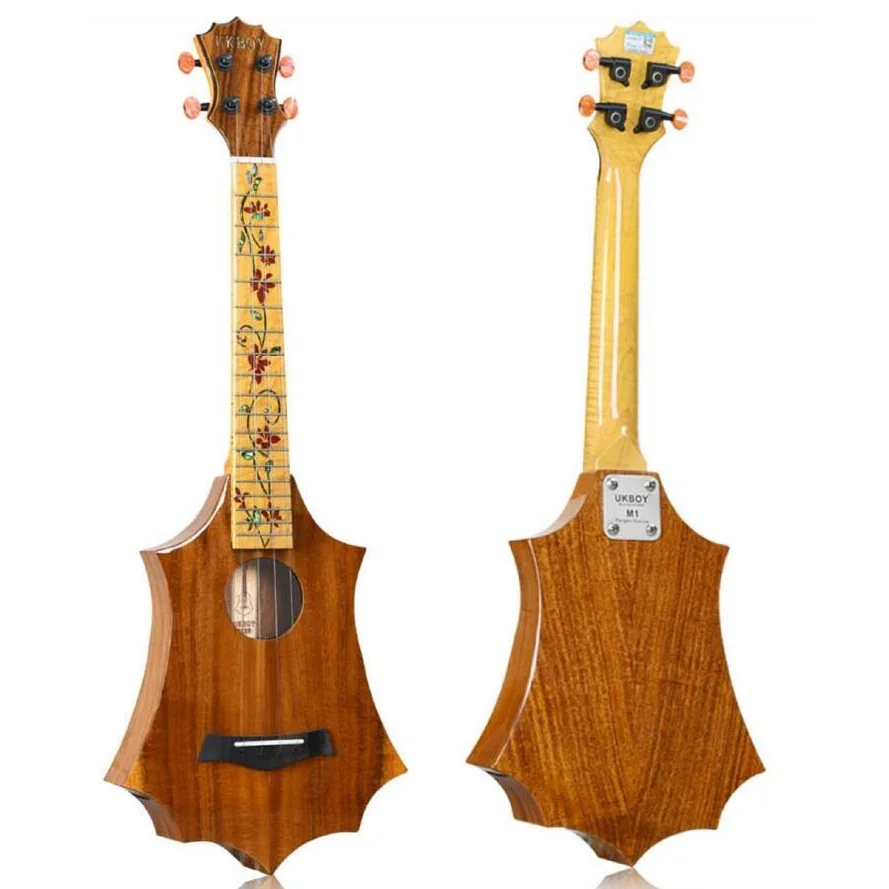 

26inch All Solid Acacia Ukulele Hawaiian Small Guitar Free 26inch Guitar Bag Solid Back Side Little Guitar Tenor Ukelele Pickup