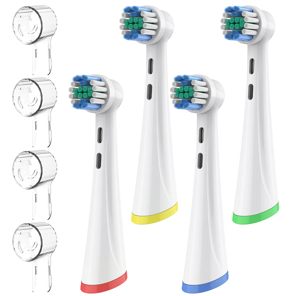 교체용 브러시 헤드 4개 및 칫솔 헤드 커버 4개, 오랄비 iO 2/3/4/5/6/7/8/..