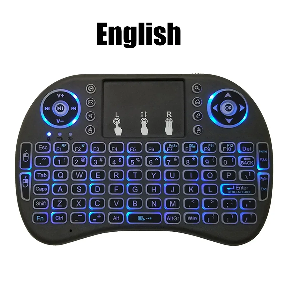 Backlit Mini Wireless For Laptop PC Touchpad Colorful Remote Control Mouse Keyboard Dry Battery/lithium Battery_voghion.com