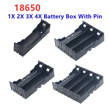 ABS 18650 Black Power Bank custodie 1X 2X 3X 4X 18650 batteria fai da te di alta qualità 1 2 3 4 Slot batterie contenitore con perno rigido