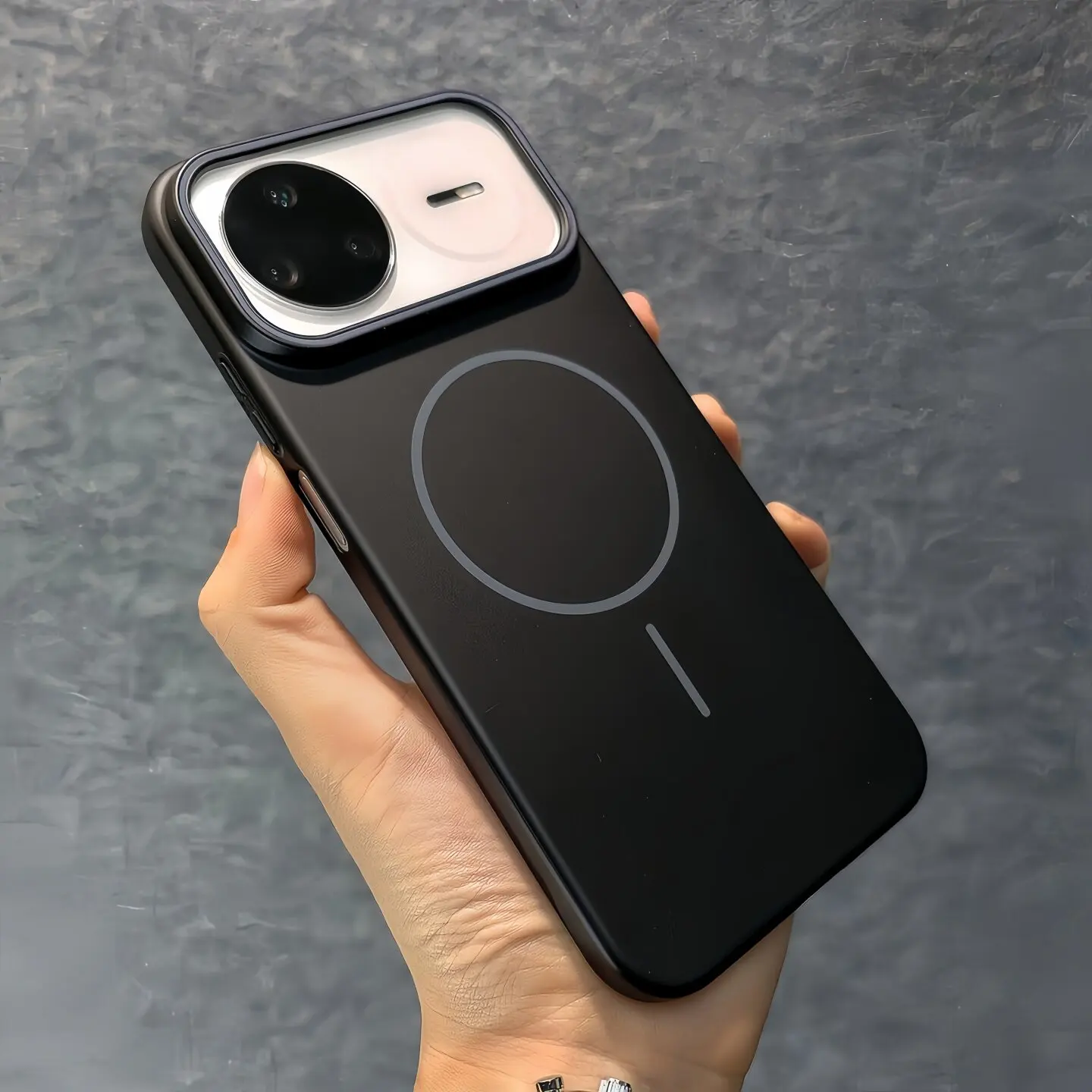 Magnetic Wireless Charging Shockproof Case - Solid Color Matte Finish Cover